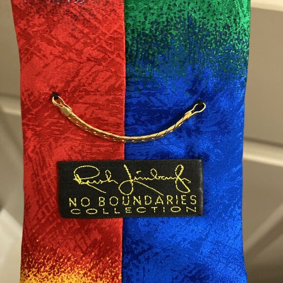 Rush Limbaugh No Boundaries Mens 100% Silk Tie Rainbow Gold Knot Chain - Picture 3 of 6